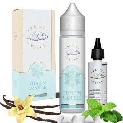E-liquide Flocon vanillé 60ml pour cigarette électronique, gamme Petit Nuage