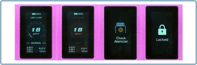 lost-vape-mod-centaurus-m100-ecran