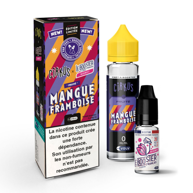 E-liquide mangue framboise 60ml neosweet pack vdlv cirkus